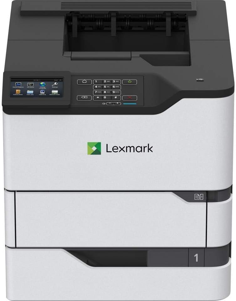 Lexmark MS822de Monochrome Laser, Duplex (2-Sided) Printing: Integrated Duplex, Energy Star, Print Speed: Up to 55 ppm, Recommended Monthly Page Volume: 3000-50000 Pages (50G0110)
