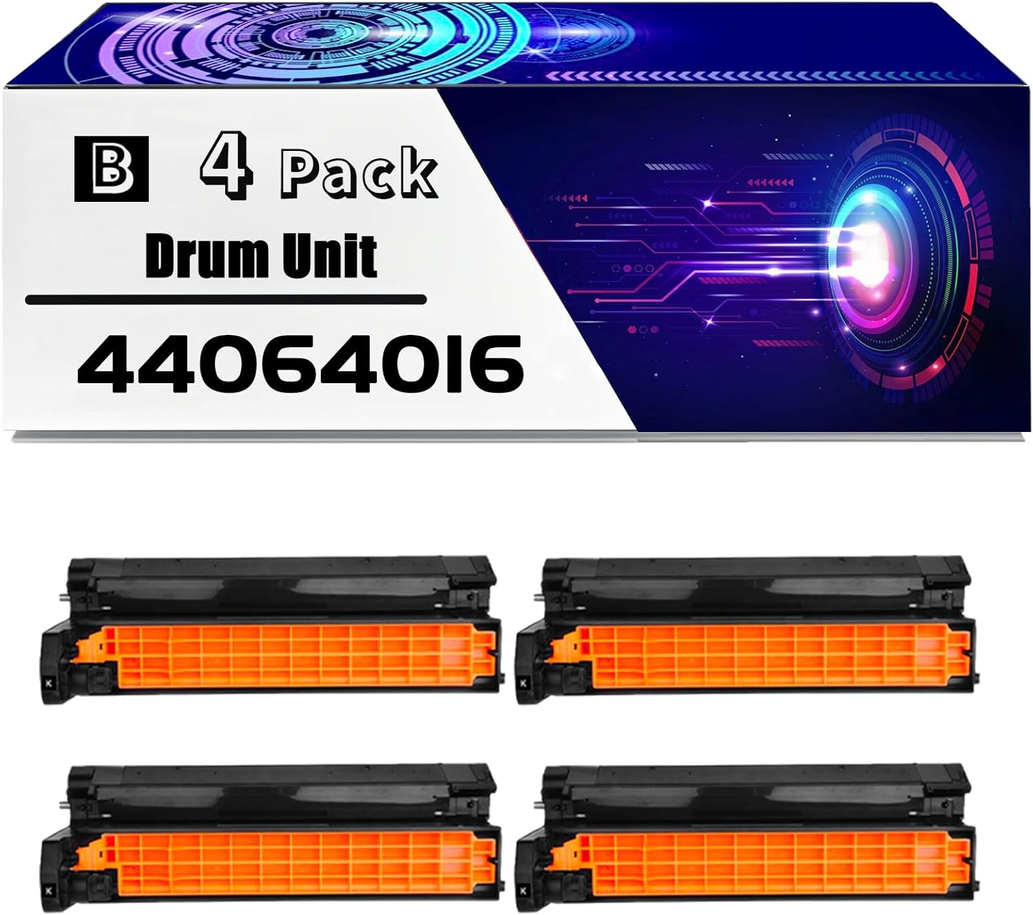 MRTIP Compatible for Okidata OKI 44064016 Drum Unit for MC860CDTN MC860DN MC860CDXN Printers, with Chip High Yield 30000 Pages, Durability (4 Pack Black)