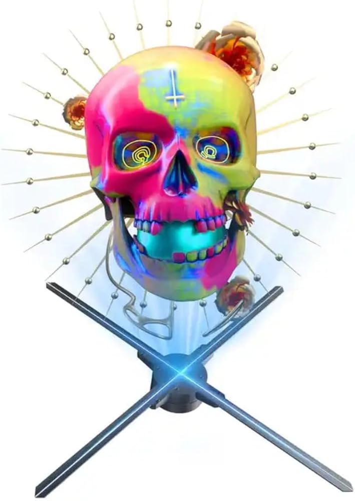 GIWOX 3D Hologram LED Fan, 3D Holographic Video Projector Supports WiFi, Phone App and TF Card, 3D Hologram Video Graphic Advertising Display for Business Exhibition Trade Holiday Show 52 cm