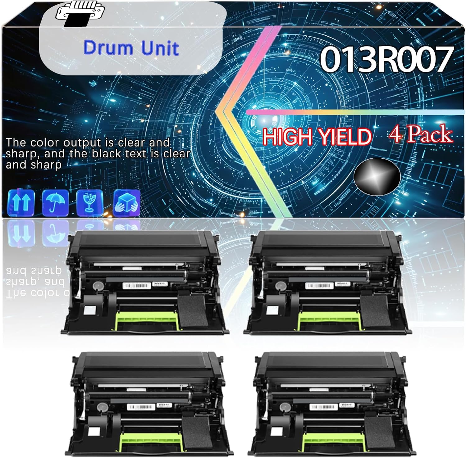 013R00702 Compatible for Xerox B410 VersaLink B415DN Printer, Replacement Drum Unit High Yield Printer Accessories (4 Pack Black)