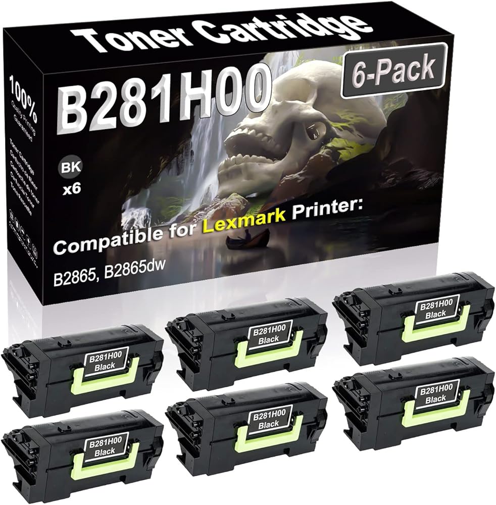 SINIYA 6-Pack (Black) Compatible High Yield B281H00 Laser Printer Toner Cartridge use for B2865 B2865dw Printer