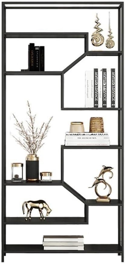 Bookshelf Home Wrought Iron Living Room Shelf Office Partition Creative Multi-Layer Bookcase Modern Simple Wall Bookshelf Corner Bookshelf (Color : B, Size : 120 * 30 * 180cm)