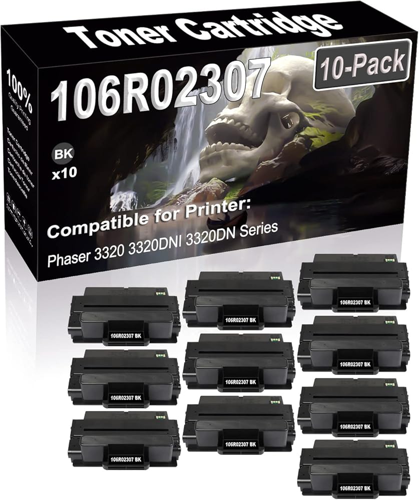 SINIYA 10-Pack (Black) Compatible High Yield 106R02307 Laser Printer Toner Cartridge use for Phaser 3320 3320DNI 3320DN Printer