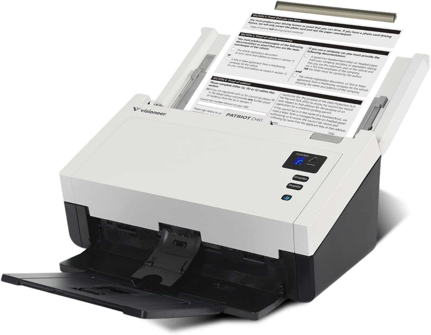 Visioneer Patriot D40 Duplex Scanner for PC and Mac, 70 PPM, Sheetfed 80 Page Automatic Document Feeder (ADF)