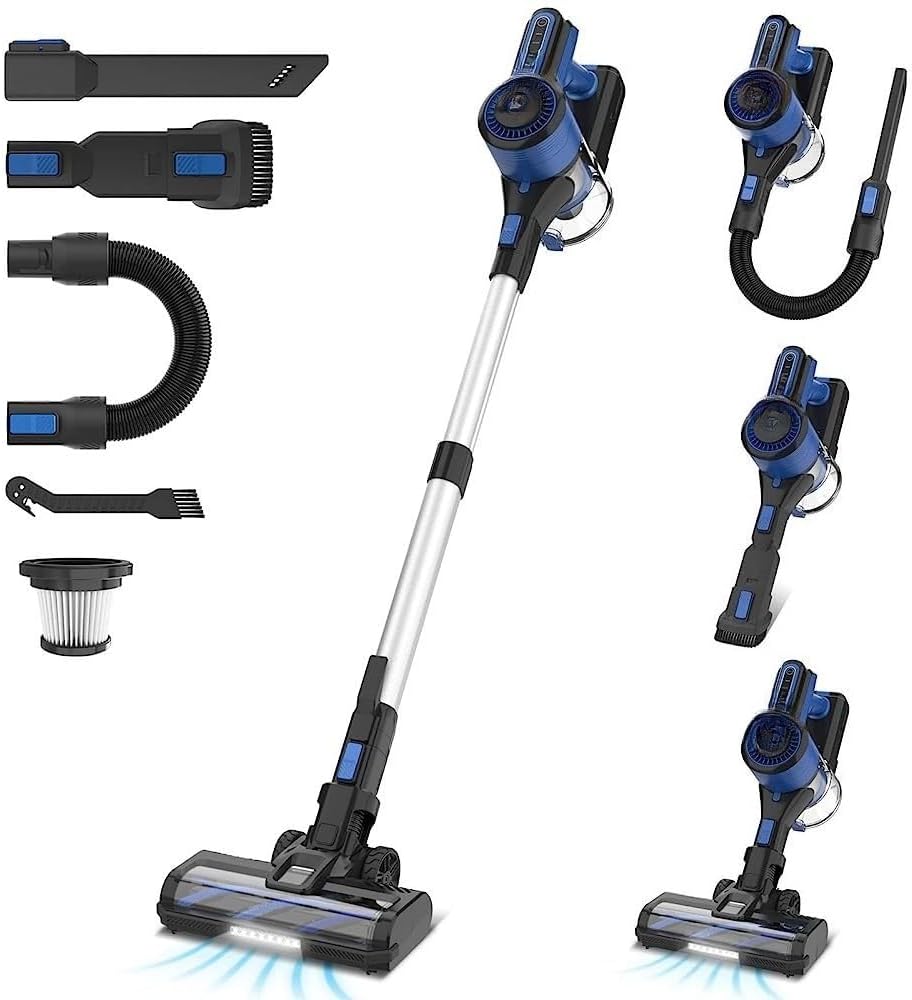 lafengyan Cordless Handheld Vacuum with 30000 Pa Suction, 350W Brushless Motor, 8-in-1 Cleaning Tools for Home Car Pet Hair Removal