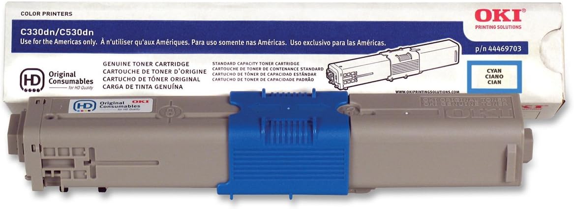 OKI Data 44469703 C330/530/MC361/MC561 Toner Cartridge, Type C17 (3k), Cyan