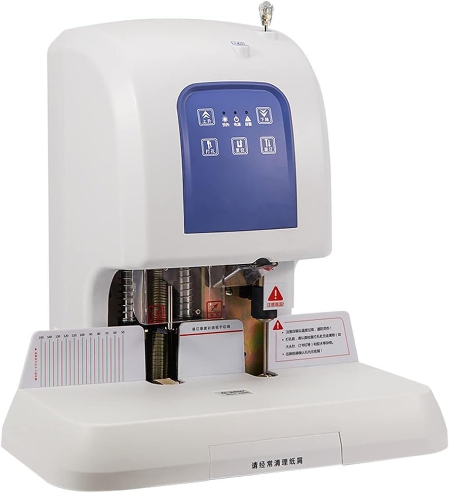 JIQHOHX Manual Creasing Machine, Punching Machine Hot Melt Riveting Tube Binding Machine Office Financial Binding Machine