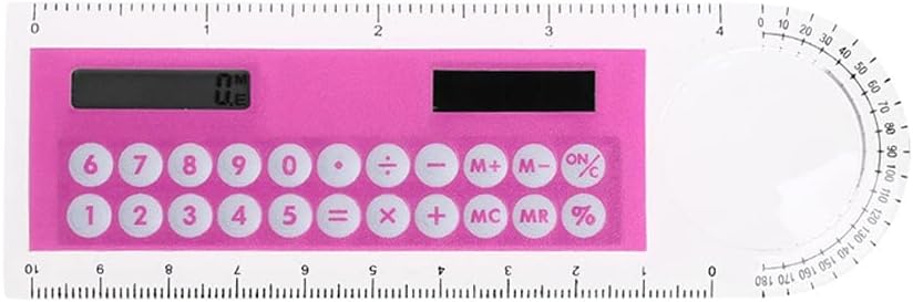 DUYHBAWRS Calculator Ruler Mini Digital Calculator 2 in 1 Kid Stationery School Office Gifts Solar Straightedge Calculator(Black-JoJo's Bizarre Adventure1)