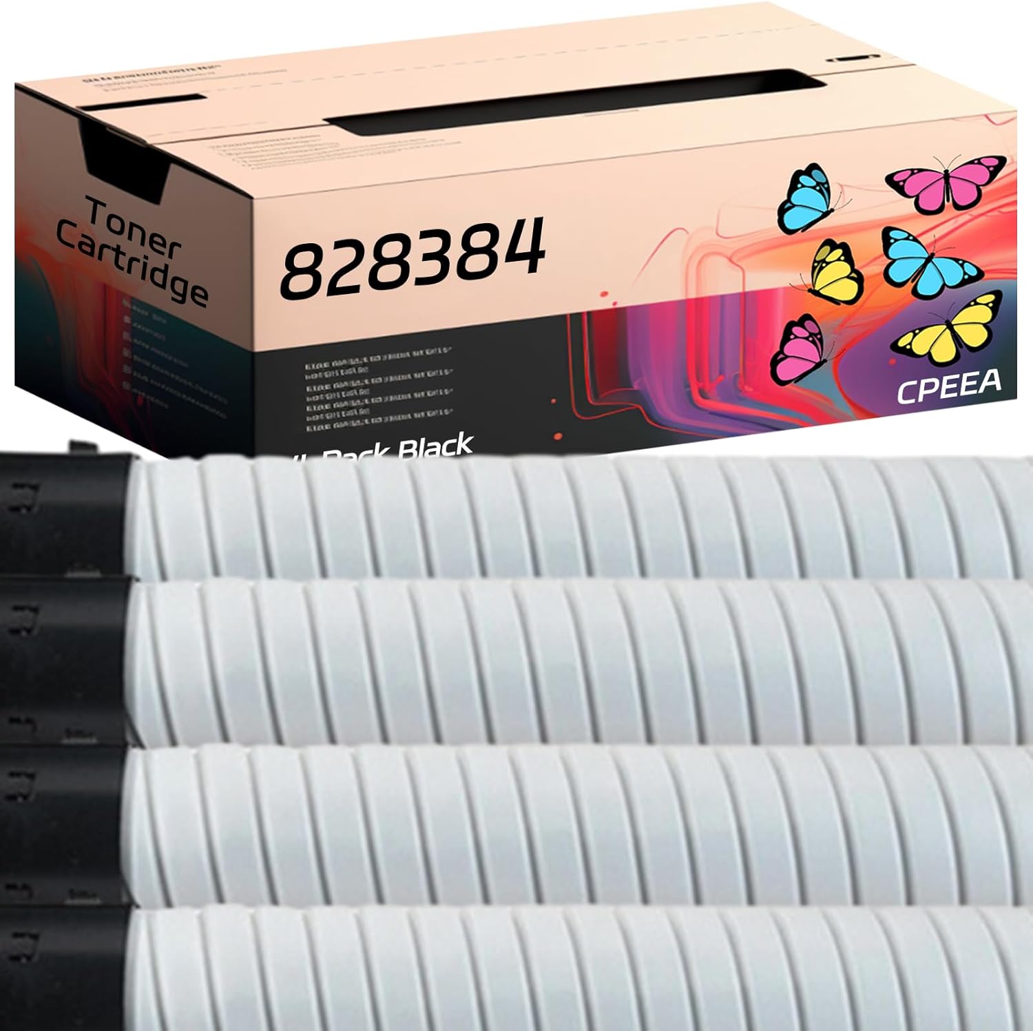 CPEEA Compatible for Ricoh 828384 828343 828387 828328 Toner Cartridge Work for Ricoh Pro C7100s C7100sx C7100x C7110 C7110s C7110sx Printers (4 Pack Black)