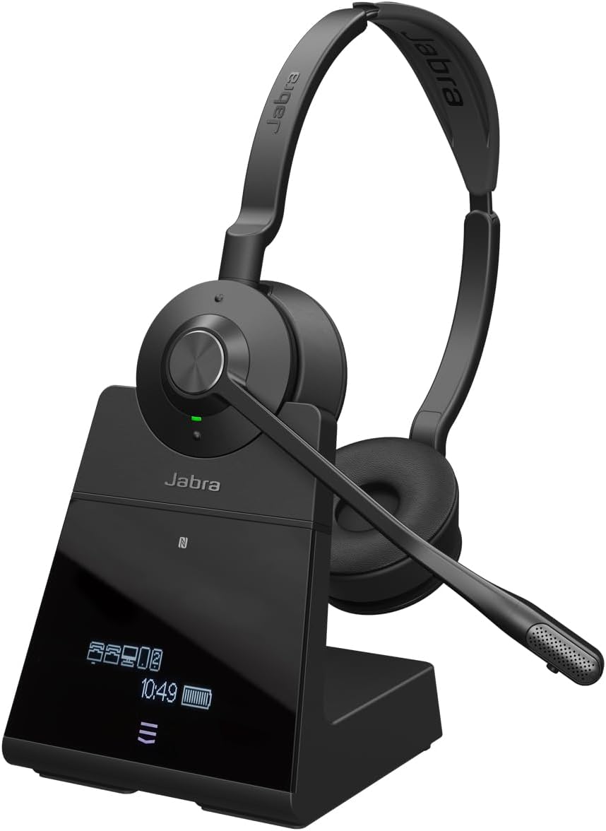 Jabra Engage 75 SE (Second Edition) Wireless Headset, Dual-Ear – Telephone Headset with Industry-Leading Wireless Performance, Advanced Noise-Cancelling Microphone, All Day Battery Life - Black