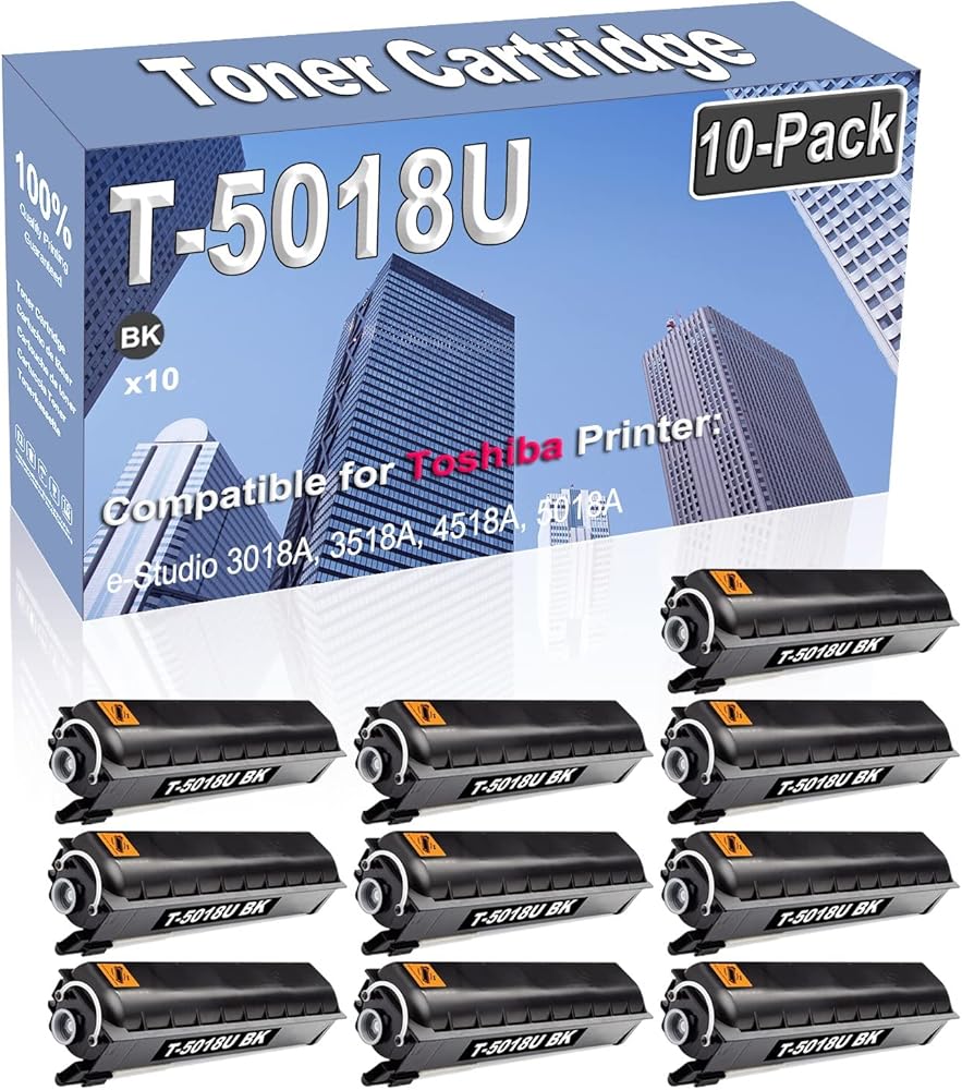 Credibility Store 10-Pack (Black) Compatible High Capacity T-5018U T5018U Toner Cartridge Used for Toshiba e-Studio 3018A 3518A 4518A 5018A Printer