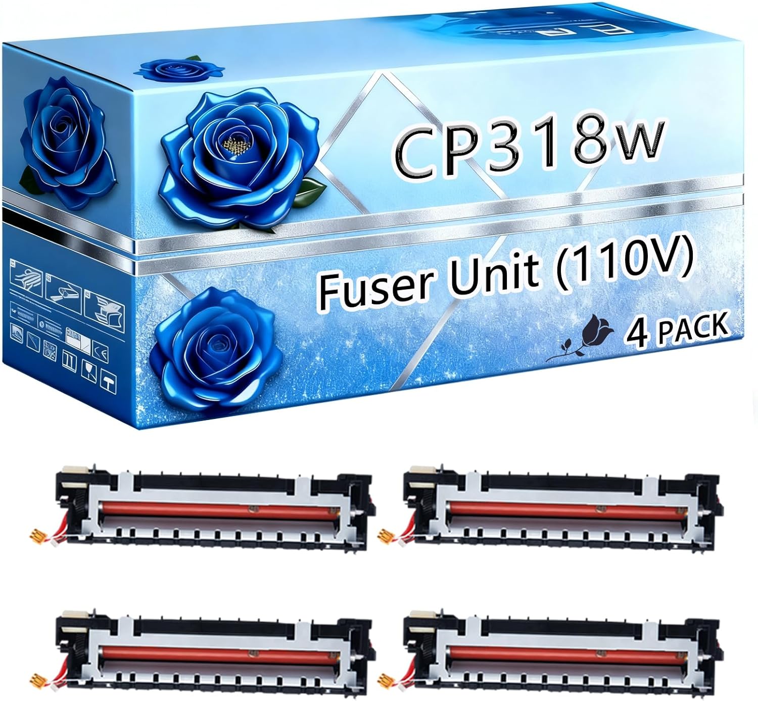 BIVOL Compatible Fuser Unit (110V) Replacement for Xerox CP318w High Yield 100000 Pages DocuPrint CM315z CP315dw CP318w CM318Z CP318DW Printers (4 Pack Black)