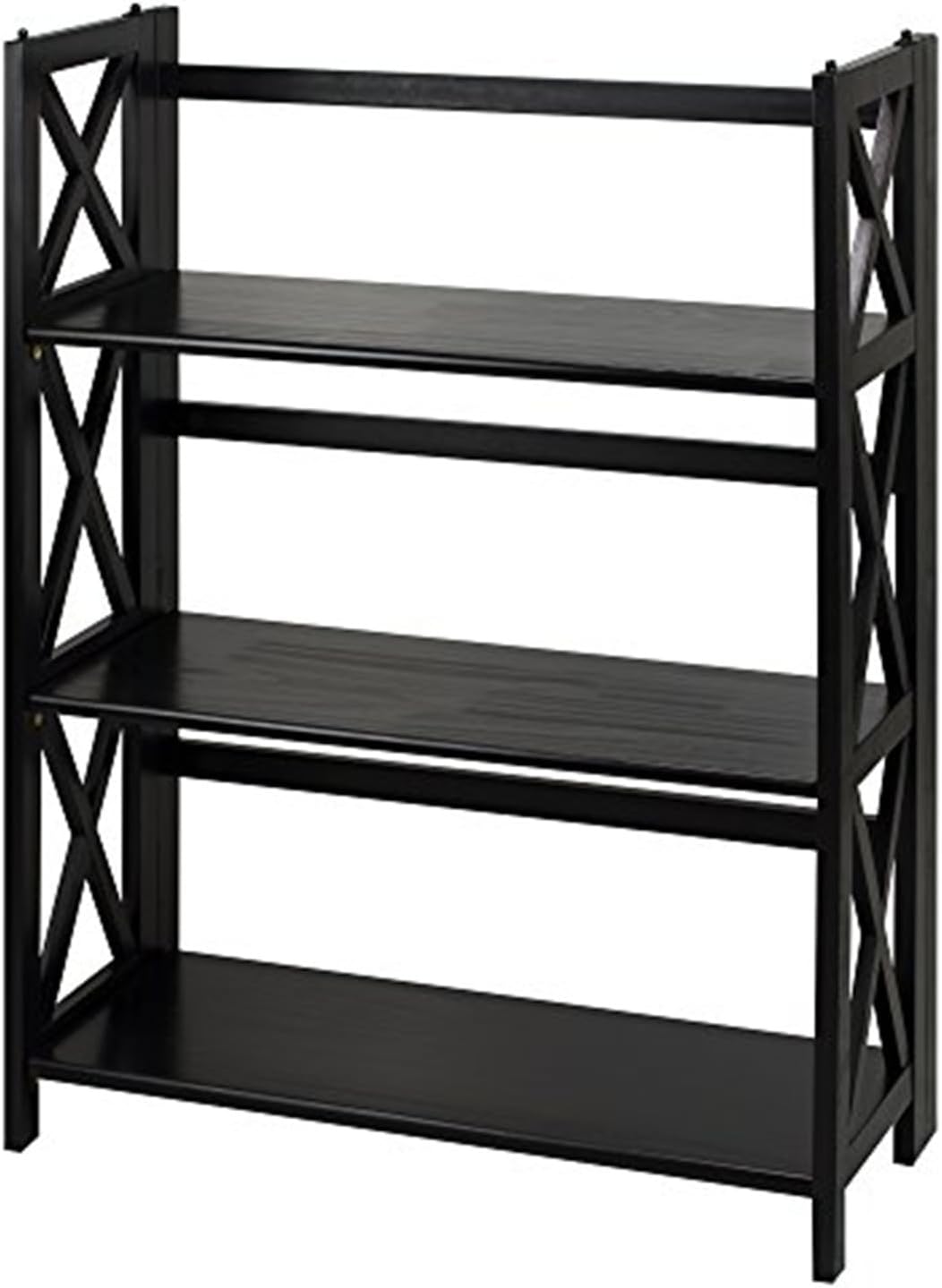 Modern Shelf Bookcase - Spacious Storage for Home Decor Black/3 Tier Ladder