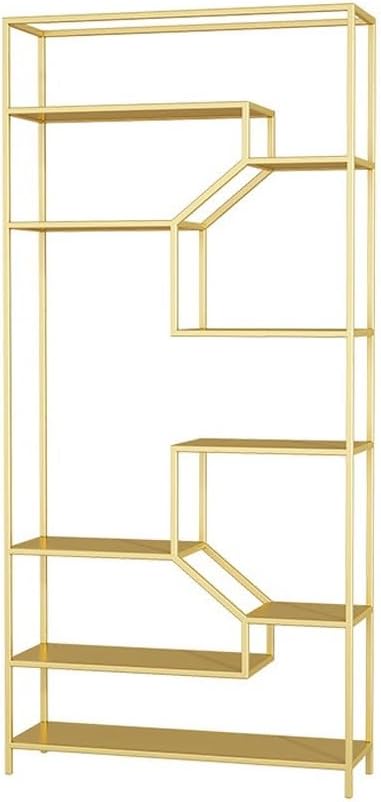 SABALON Small Bookcase Home Wrought Iron Living Room Shelf Office Partition Creative Multi-Layer Bookcase Modern Simple Wall Bookshelf Book Shelves (Color : A, Size : 120 * 30 * 180cm)