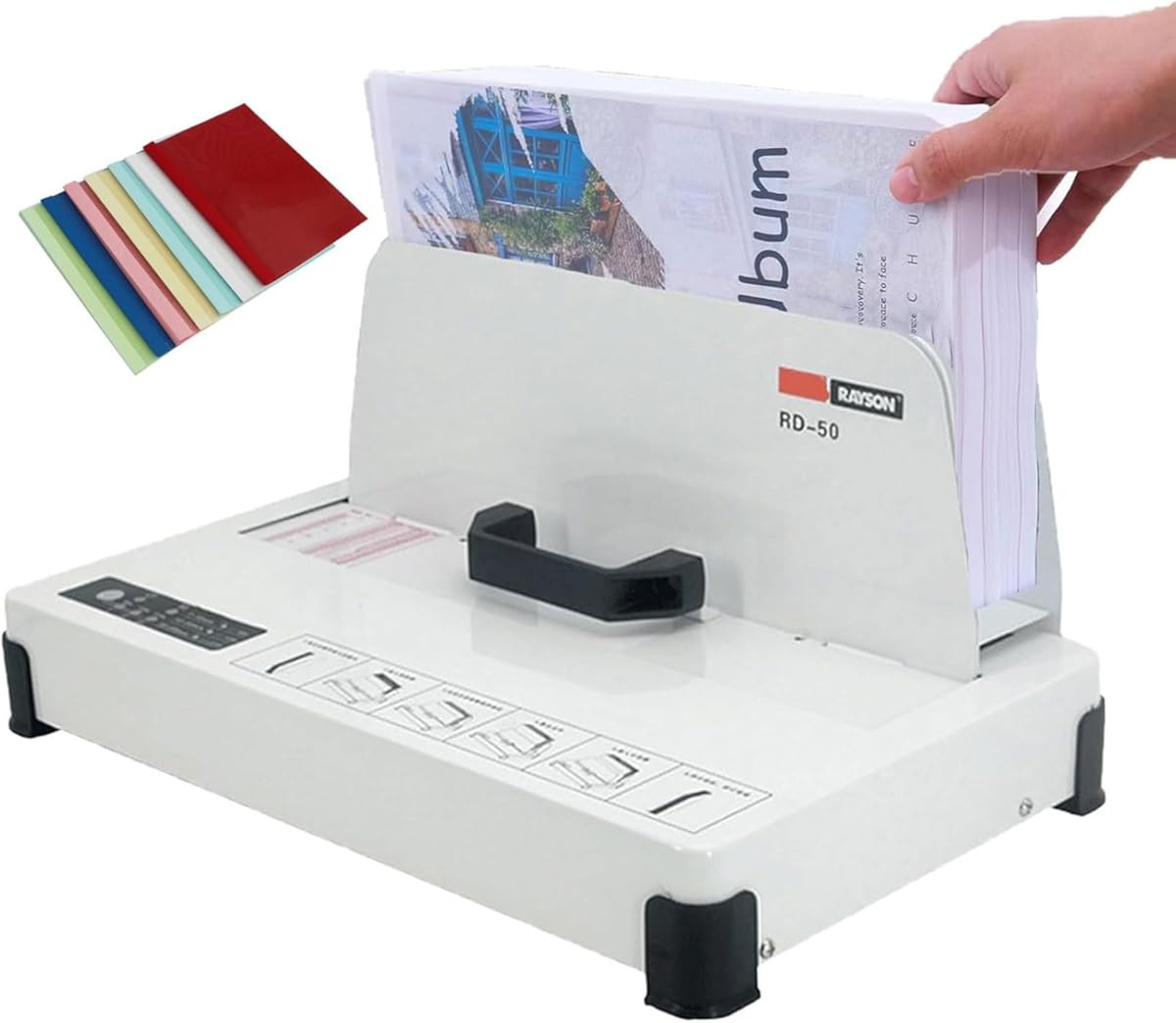 GHRERTX Electric Hot Melt Binding Machine,Thermal Binding Machine for A4/A5 with 3 Gears Heating Settings,PTC Ceramic Heating, Binds Up to 50mm Thickness,for Document, Script, Booklet