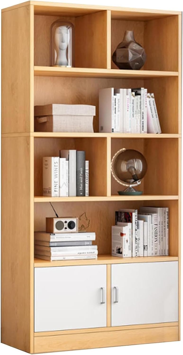 LoKori Open Farmhouse Bookshelf and Bookcase,Display Bookshelves with Storage,Heavy Duty Free-Standing Library Bookshelf for Living Room, Bedroom, Home Office,C