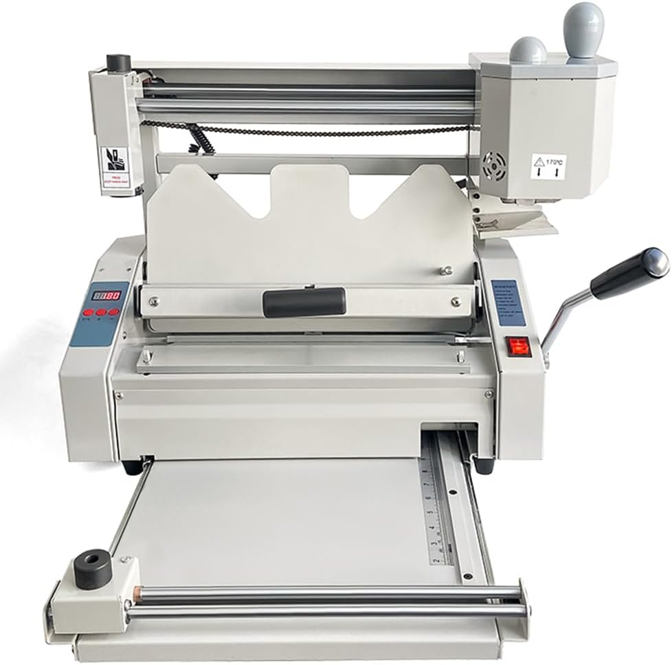 JKSVTF Binding Machine, Desktop Hot Melt Binding Machine, Binding Speed 180 Books/h, Indentation Width 310mm, Indentation Depth 0.8mm, for Office Book Paper Albums Notebook Presentations