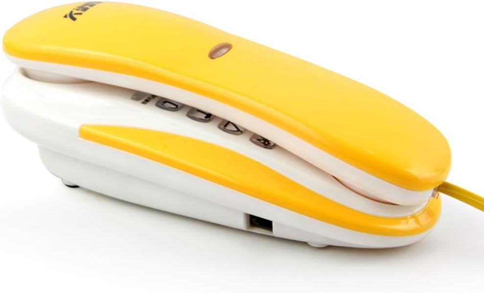 Wall-Mounted Telephone Small Sub-Machine Head Bedroom Hotel Club-Mounted Fixed Telephone Landline V (Color :) (Yellow)
