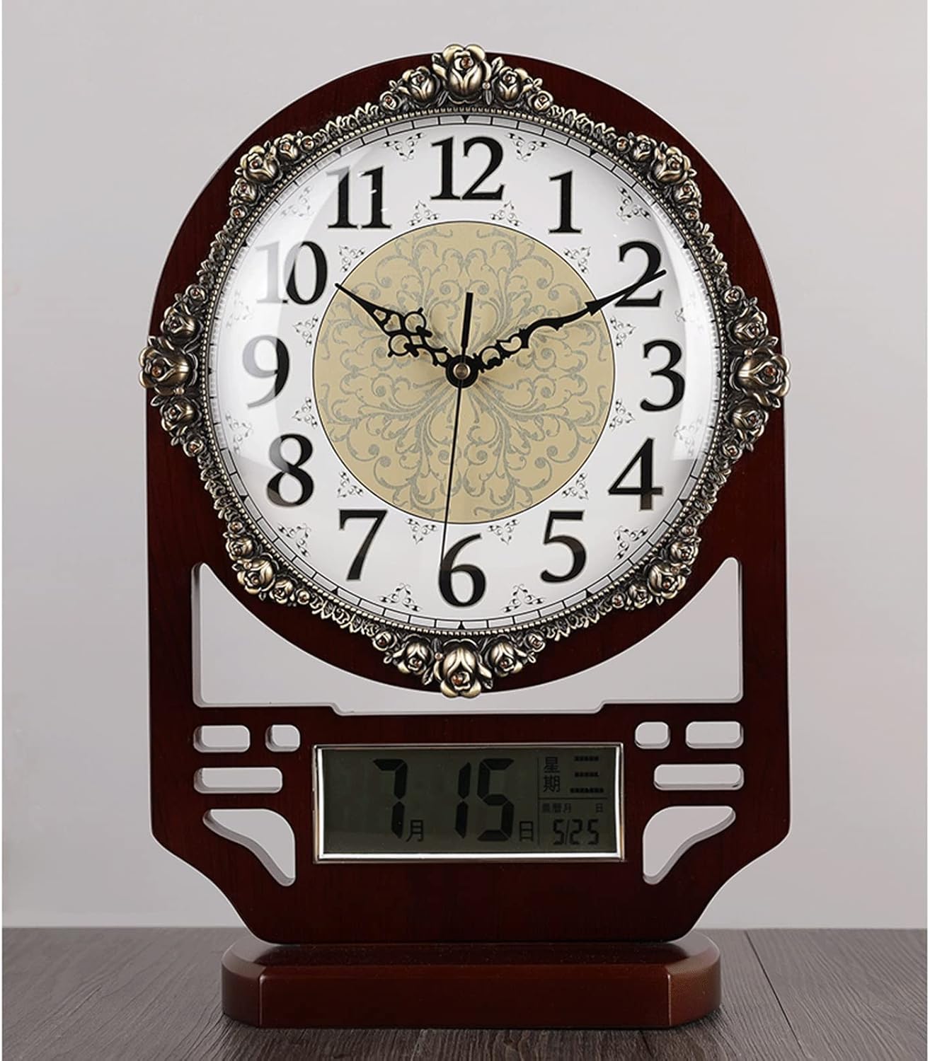 IIPOSAQQ Alarm Clock Desk Clock - Battery Operated Modern Metal Rustic Design with for Bedroom Office - Small Classic Analog Display - Chic Home Décor for Desktop Table Countertop Desk Clock