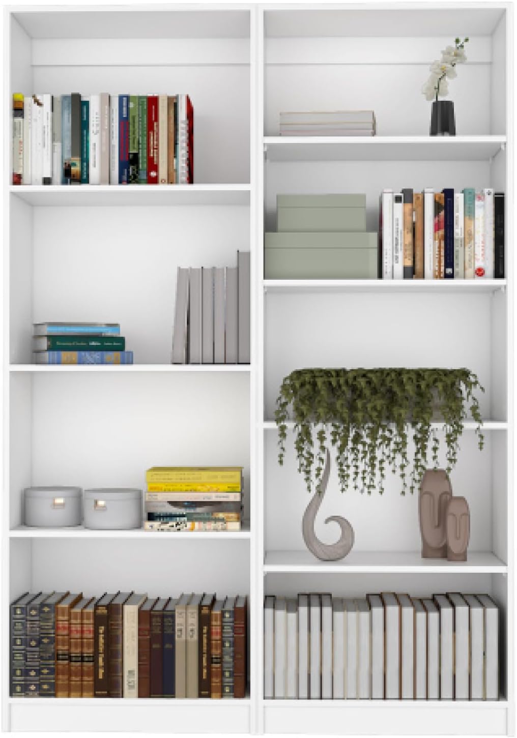 LEJUNMEISS Bookshelf 4-Tier Open Storage Display Shelf 9 Shelves Cabinet Book Shelf for Living Room Home Office Dinning Room 2 Piece