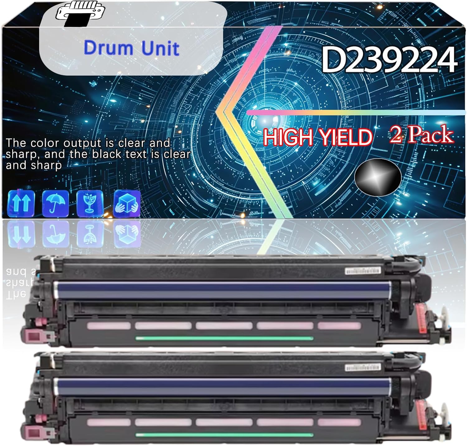 CEECN D2392245 D2392261 D2392272 D2392233 Compatible for Ricoh MP C4504ex C501SP C6004 C6004ex Printer, Replacement Drum Unit High Yield Printer Accessories (2 Pack Black)