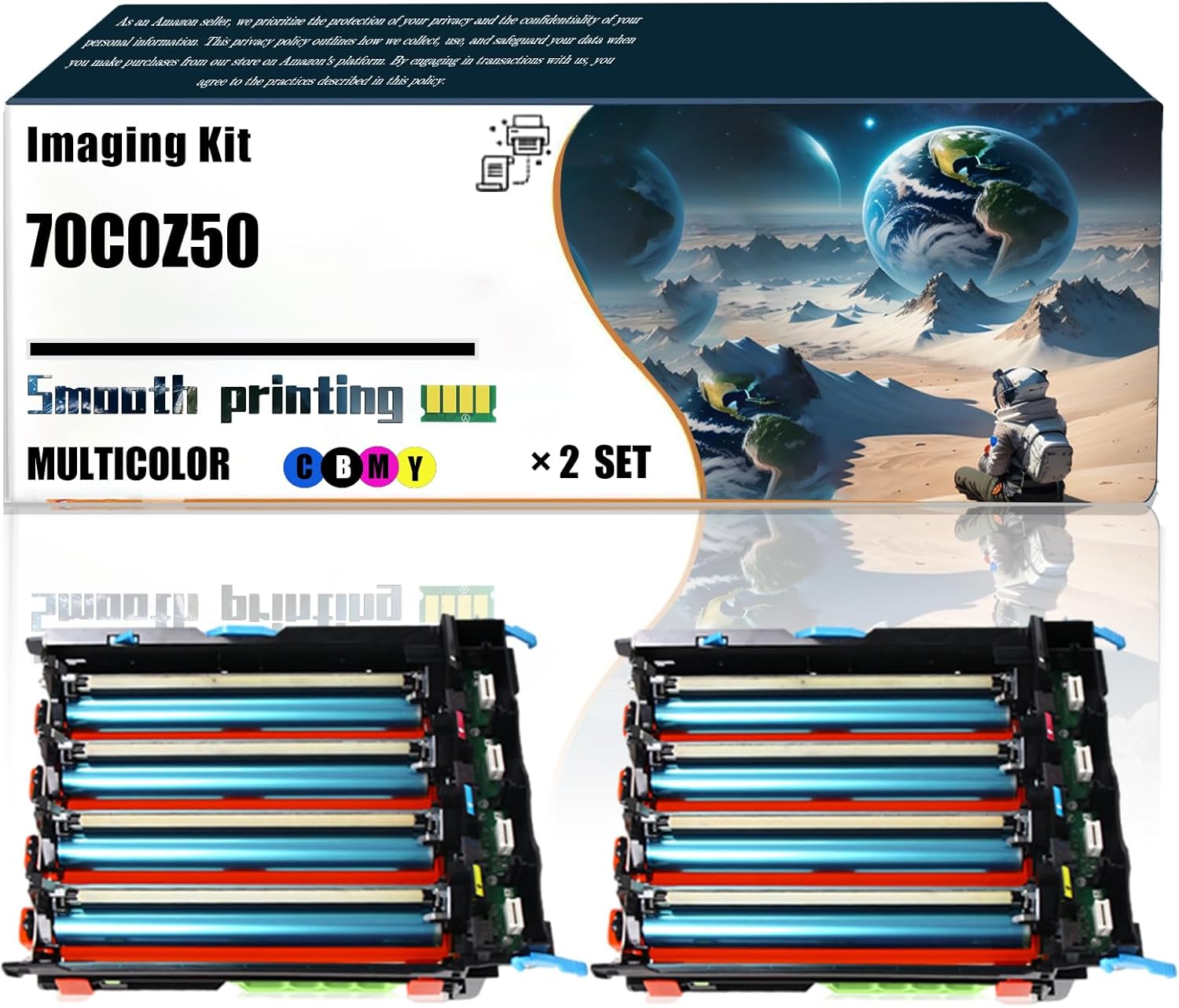 LSSF Replacement Parts Imaging Kit 70C0Z50 Compatible with Lexmark CX410e CX417de CX510de CX510dhe CX510dthe CX510the Printers, Contains Chip and Clear Printing (2 Set)