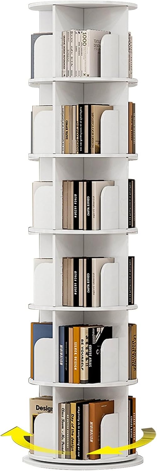 Zhsukva Revolving Bookcase Floor Standing Storage Rack Multi-Layer Bookshelf for Home Study，Living Room(40 * 190cm)