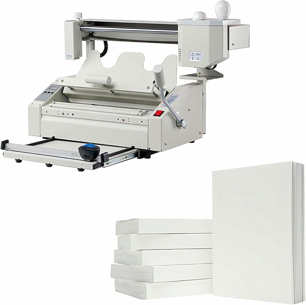 Acivirdde Hot Melt Glue Binding Machine, Manual Hot Melt Glue Binding Machine, with Electronic Temperature Control, Manual Desktop Type, A4 Size.
