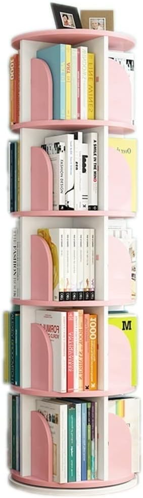 Bookcases Swivel Bookcase 360° Bookcase Flooring Picture Book Shelf Multi-Layer Shelf Organiser Storage Cabinet (Color : Yellow, Size : 50.5 * 159cm)