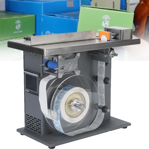 XIVUIFOI Box Labeler, Semi-Automatic 90° Angle Label Applicator, 15-30 Pcs/Min, for φ15-30mm Products, for Printing,Food,Electronics