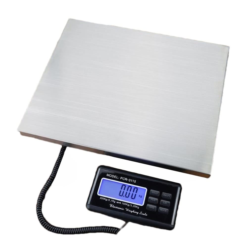 Postal Scales Digital Weight for Packages Scale 660lbs Floor Platform Weighing Package Shipping Mailing Food Fruit Vegetable Meat Store Kitchen Market (Color : Silver) (Silver)