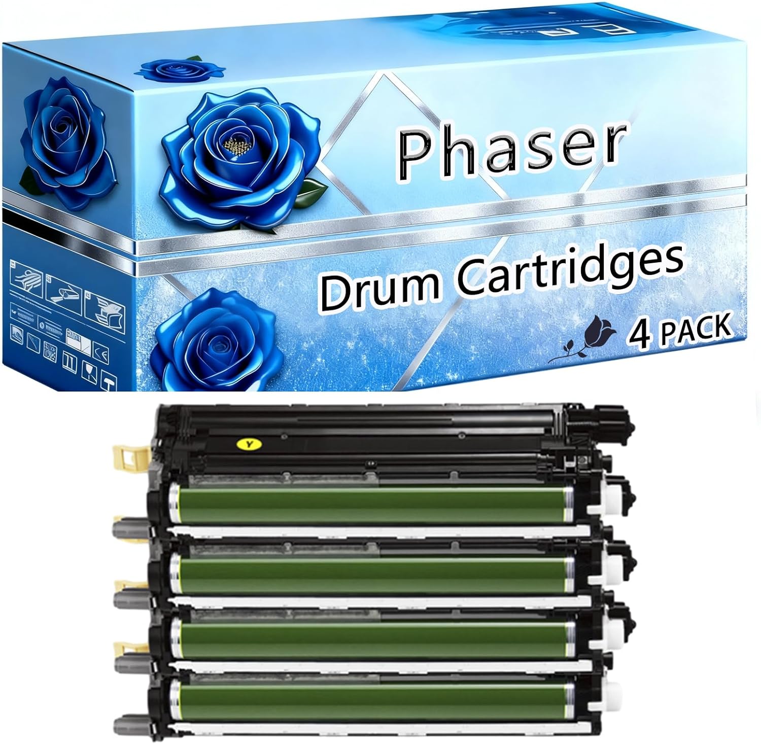 Compatible Drum Cartridges Replacement for Xerox Phaser 6510 High Yield 50000 Pages Phaser 6510DN 6510DNI 6510N WorkCentre 6515DN 6515DNI 6515N Printers (4 Pack Black)
