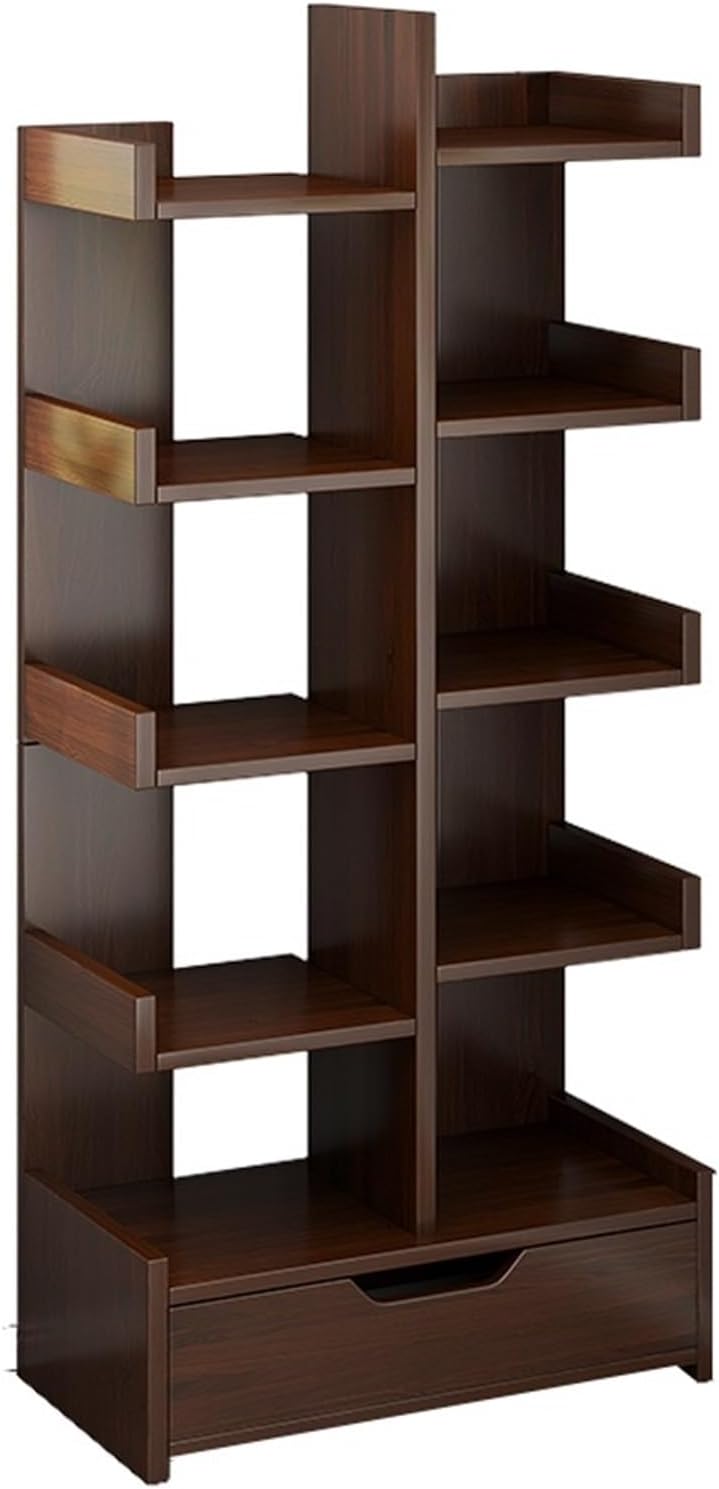 GRFIT Bookcase Simple Bookshelf Wall-Mounted Floor-to-Ceiling Multi-Layer Storage Rack Small Bookcase Home Storage Rack Living Room Cabinet Bookshelf
