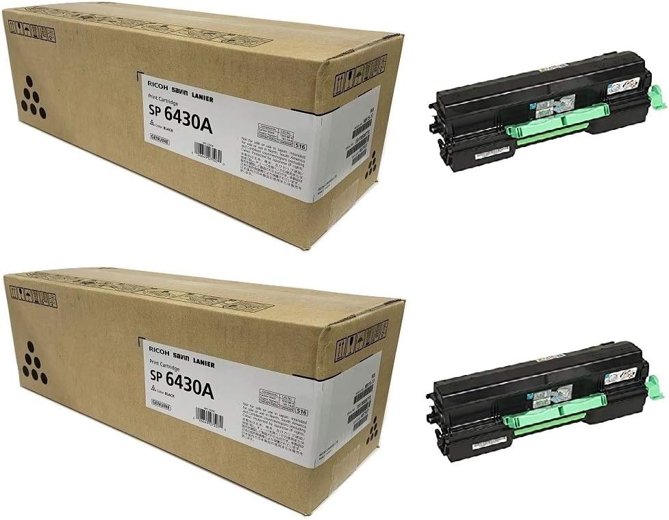 Ricoh BND00908 407507 Black Toner Cartridge 2-Pack for SP 6430