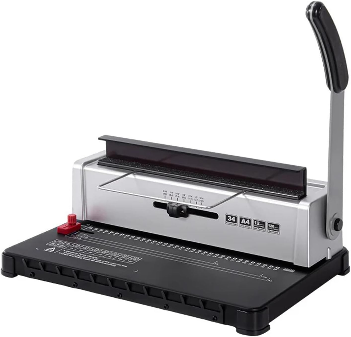 Binding Machine, Binding Machine Manual Book Maker 34-Holes Binding 120 Sheets Punch Binder with Adjustable Coil Binding Spines