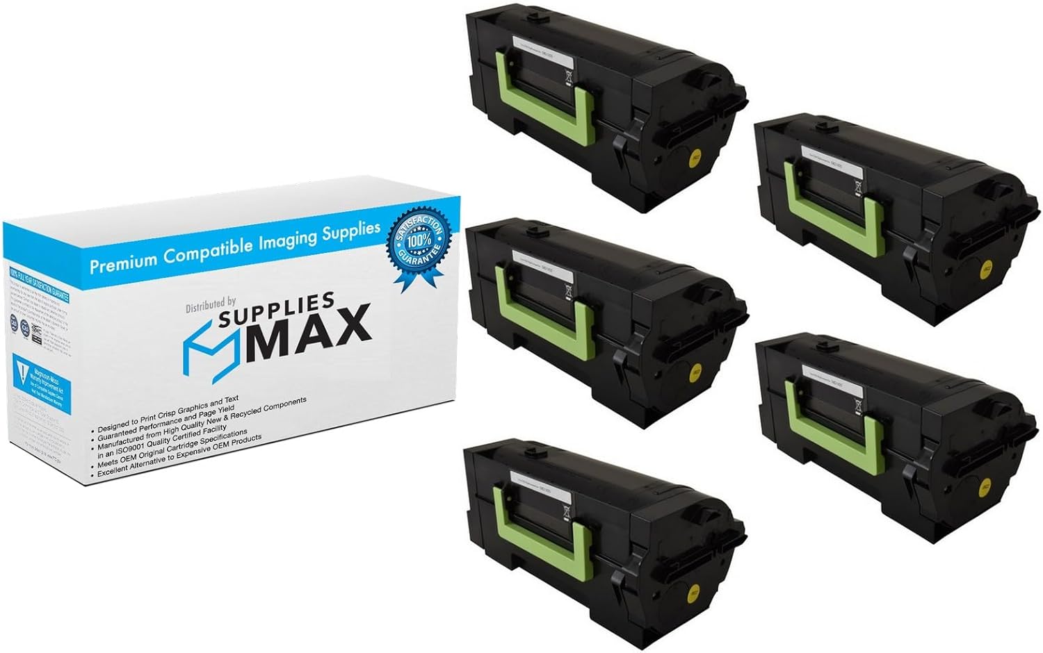 SuppliesMAX Compatible Replacement for Lexmark MS-725/MS-823/MS-825/MX-722/MX-725/MX-822/MX-826 Series Ultra High Yield Toner Cartridge (5/PK-55000 Page Yield) (58D0UAL_5PK)