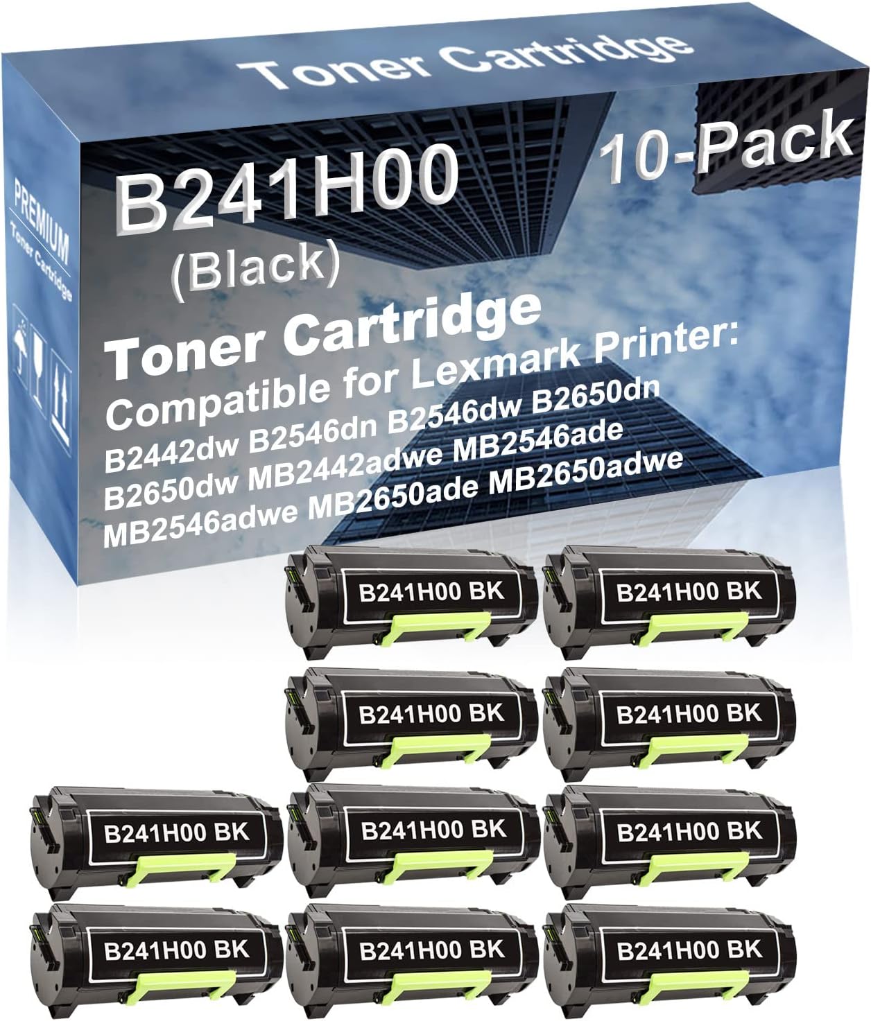 10-Pack Compatible High Yield MB2546adwe MB2650ade MB2650adwe Printer Cartridge Replacement for B241H00 Toner Cartridge (Black)