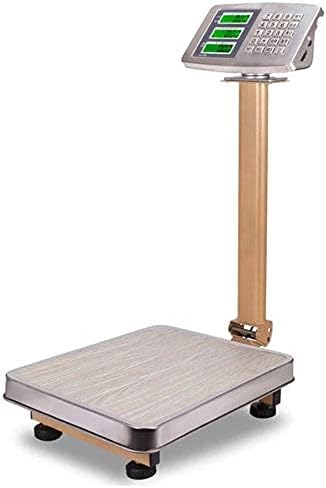 Electronic Scales Portable Stainless Steel Platform Industrial Digital Postal Scale Heavy Duty Parcel Scales Weighing for Family Outdoor Indoor Tare Function，B-150kg