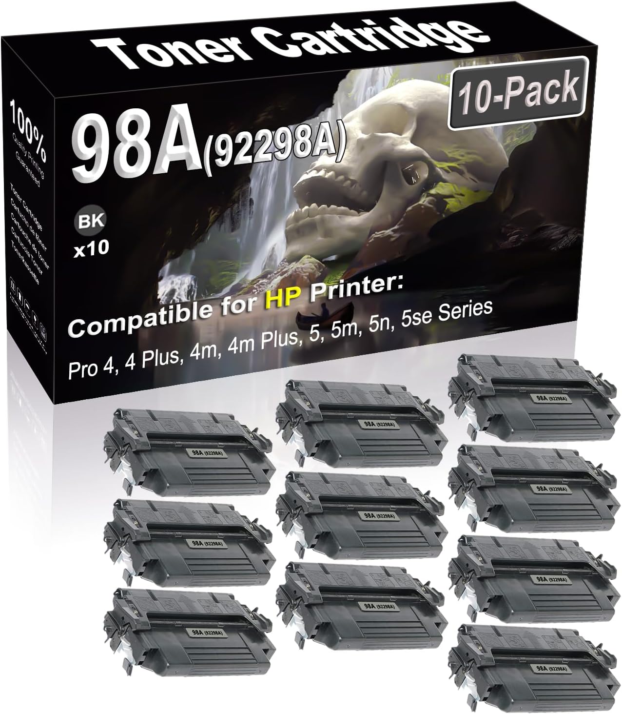 SINIYA 10-Pack (Black) Compatible High Yield 98A 92298A Laser Printer Toner Cartridge use for Pro 4, 4 Plus, 4m, 4m Plus, 5, 5m, 5n, 5se Printer