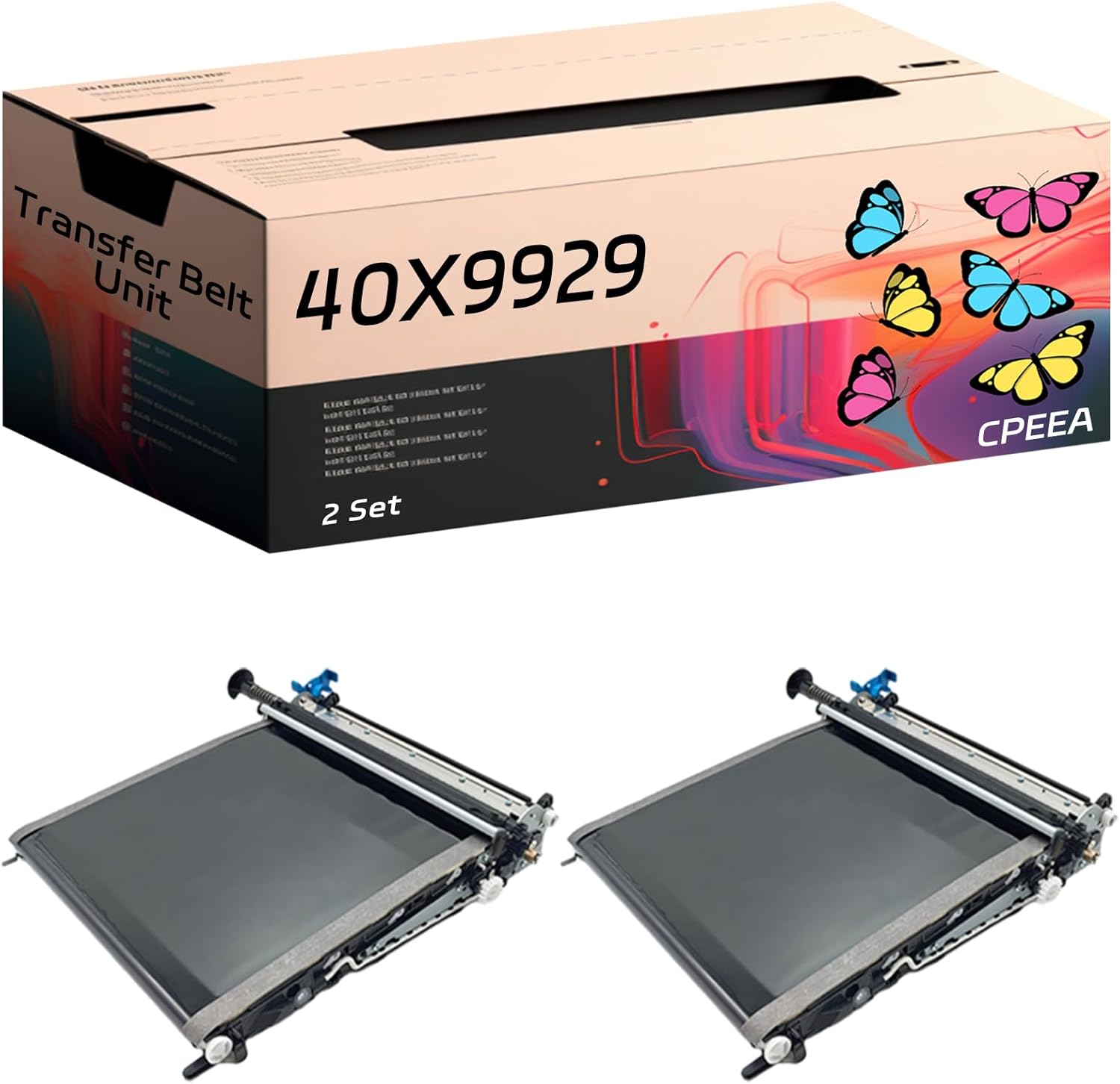 Compatible for Lexmark 40X9929 Transfer Belt Unit Work for Lexmark CS720de CS720dte CS725de CS725dte Printers, with Chip, High Yield 250000 Pages, Clear Printing (2 Set)