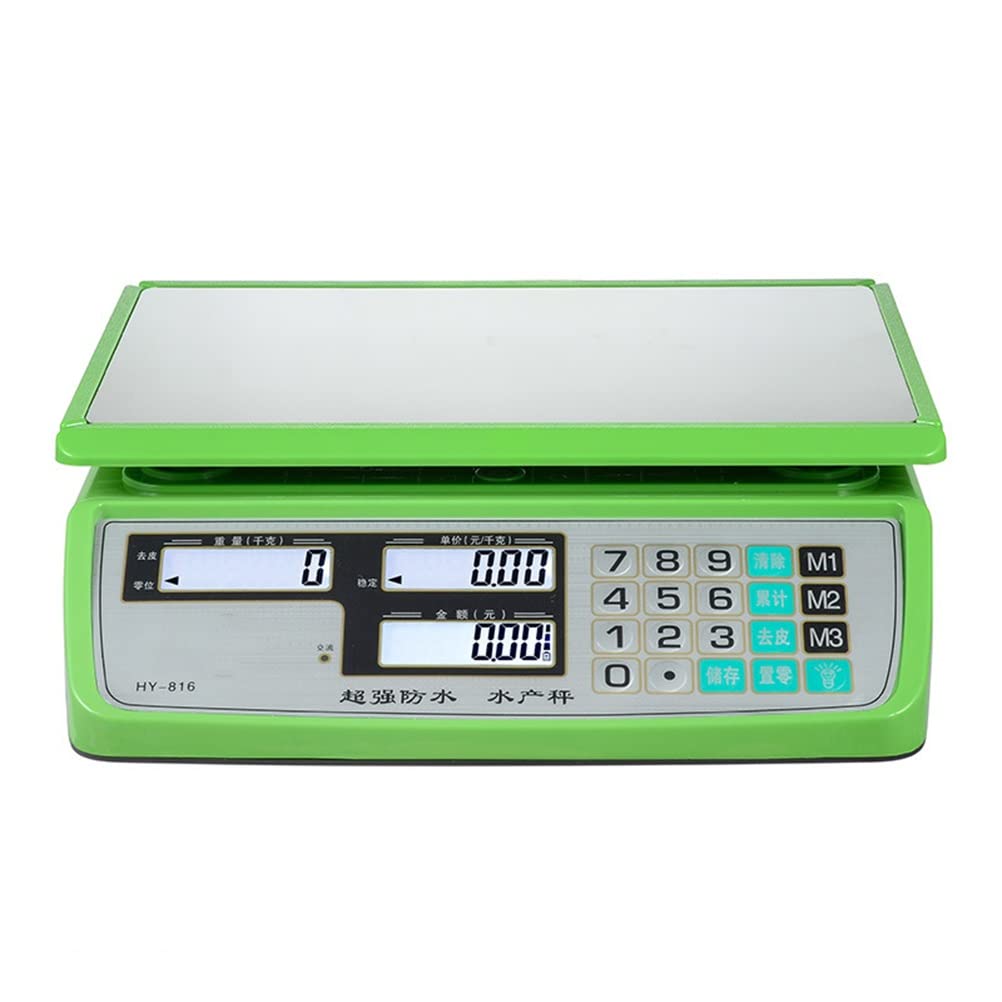 Postal Scales Digital Weight for Packages Commercial Electronic Price Computing Scale Deli Food Produce Meat Weighting Kitchen Stores Restaurant Market (Size : 30kg/10g) (30kg/10g)