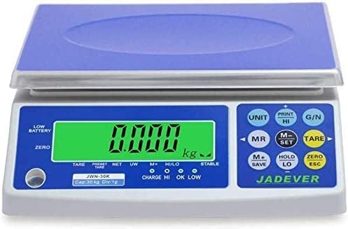 Electronic Scales Professional Postal Scales Stainless Steel Digital Scale Precision Scales Platform Scale LCD HD Display for Kitchen Food Meat Supermarket Fruit Picking (White 6kg/0.2g)