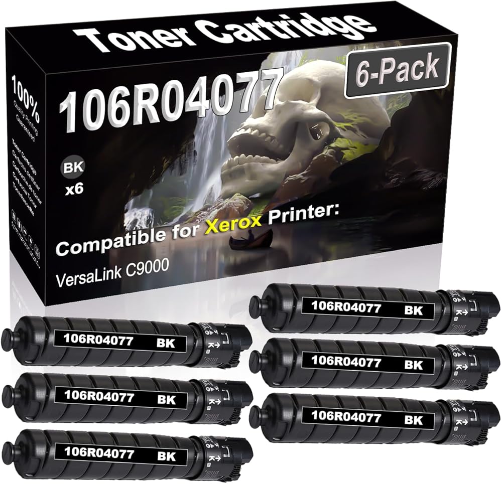 SINIYA 6-Pack Compatible High Capacity 106R04077 Imaging Toner Cartridge use for VersaLink C9000 Printer (Black)
