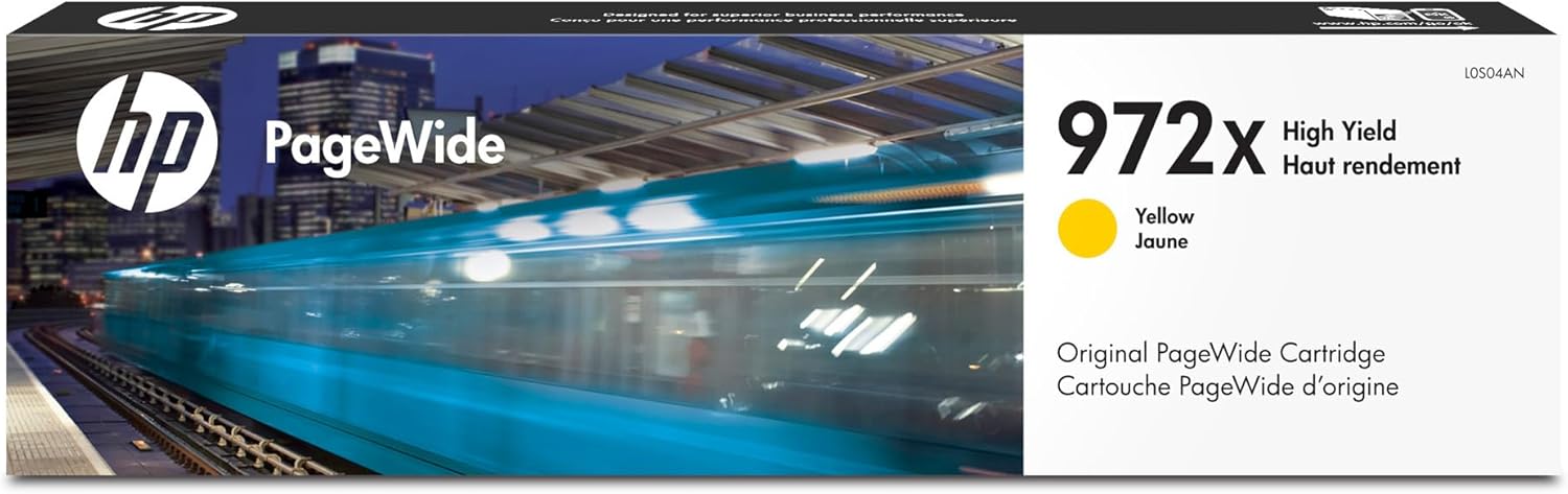 HP 972X PageWide Ink Cartridge Printers | High Yield Yellow | Works with Series: Pro 452, 477, 552dw, 577 | L0S04AN