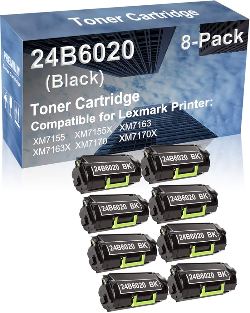 8-Pack Compatible High Capacity XM7170 XM7170X Printer Toner Cartridge Replacement for 24B6020 Printer Cartridge (Black)