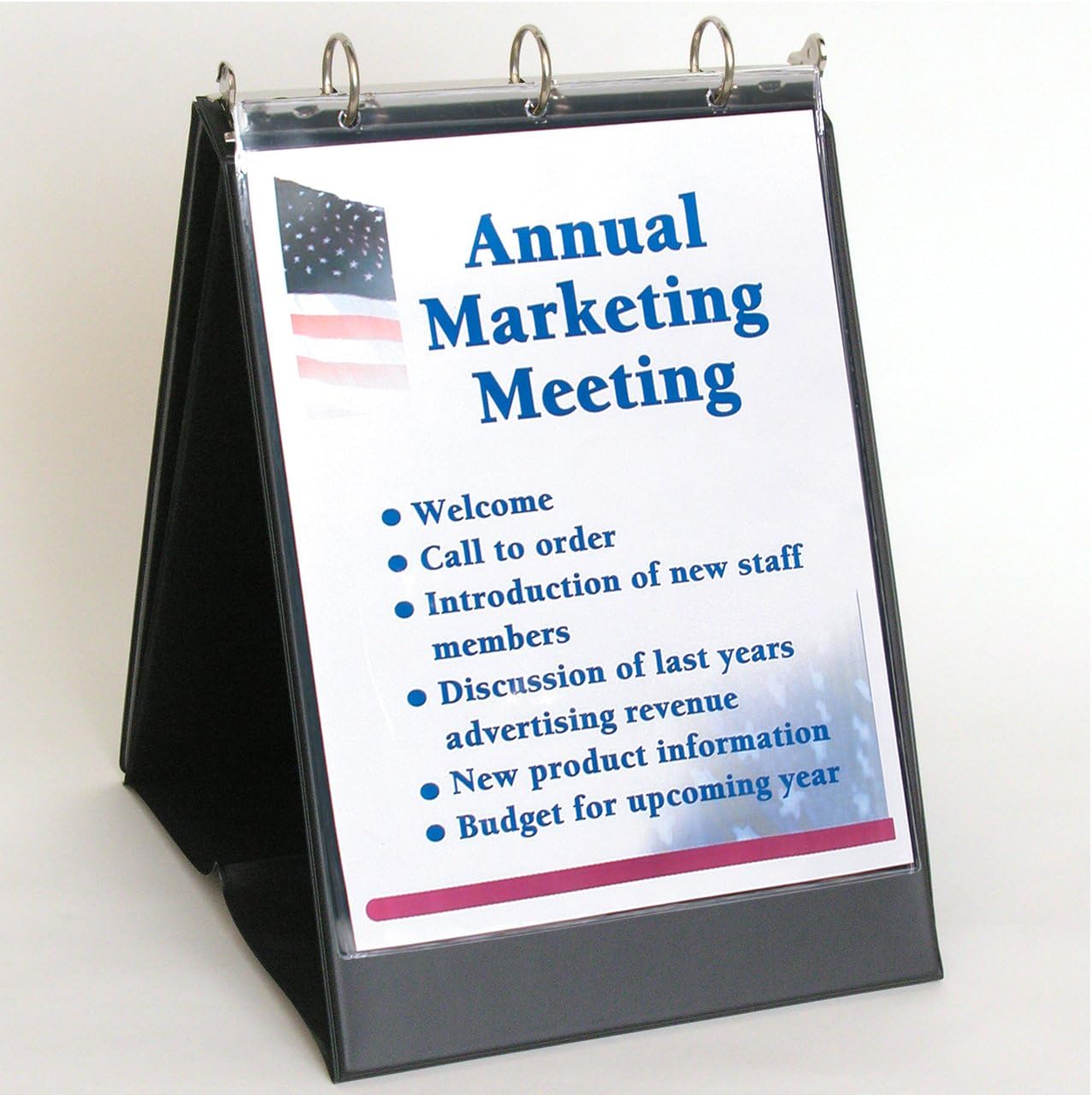 StoreSMART - Flip Chart Easel Presentation Binder - Portrait/Vertical - Black- 6-Pack - VH430-6