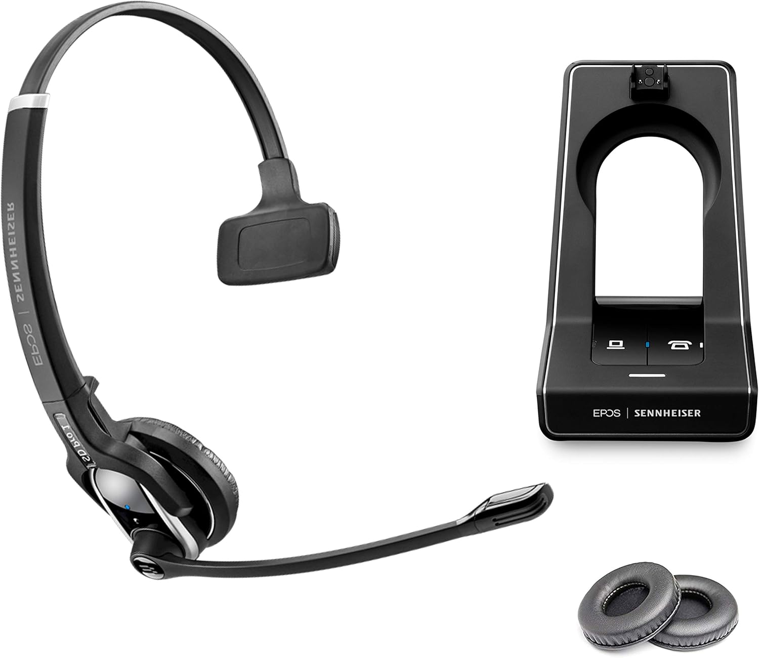 Global Teck Worldwide Sennheiser SD PRO1 Cordless Headset Bundle for Pc, Mac - Compatible with Desk Phones - Cisco, Polycom, Avaya, Yealink, Mitel, IP Telephones, Digital and Softphones