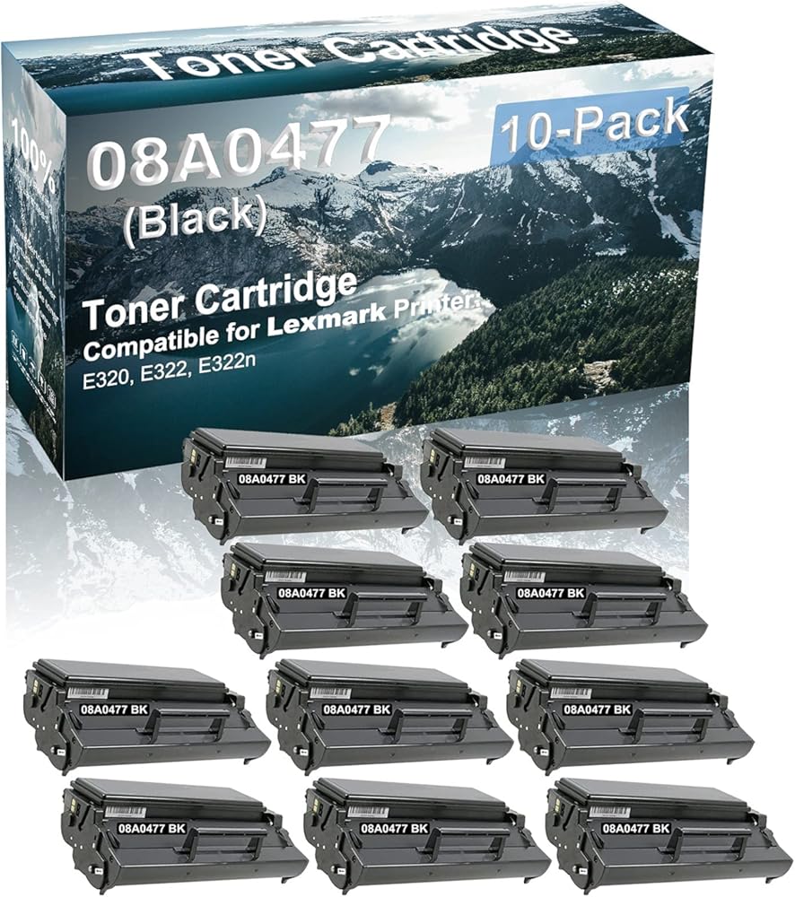 Credibility Store 10-Pack Compatible High Capacity 08A0477 | 08A0478 Toner Cartridge Used for E320 E322 E322n Printer (Black)