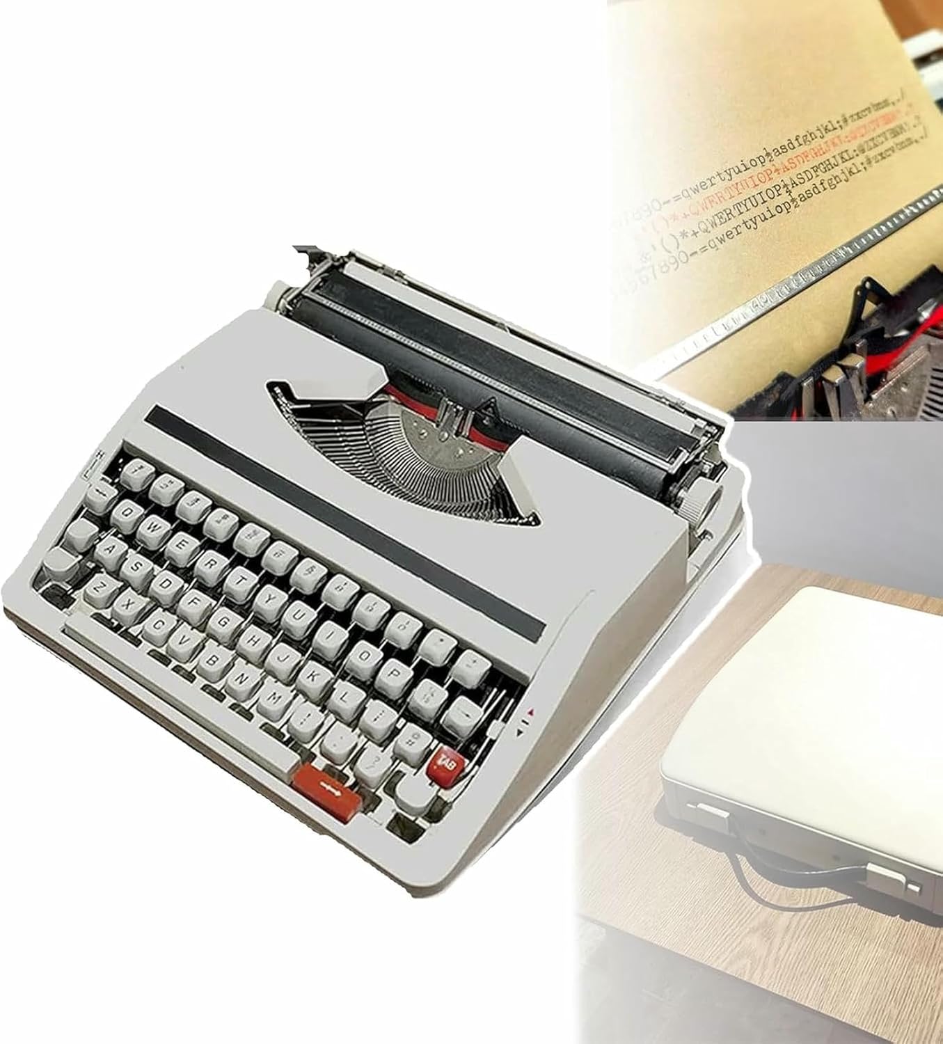 MNJVCFDS Old Fashioned Manual Typewriter(Able to Type), Machine Typewriter, Vintage Finish Antique Typewriter, Portable Flexible Buttons Clear Handwriting