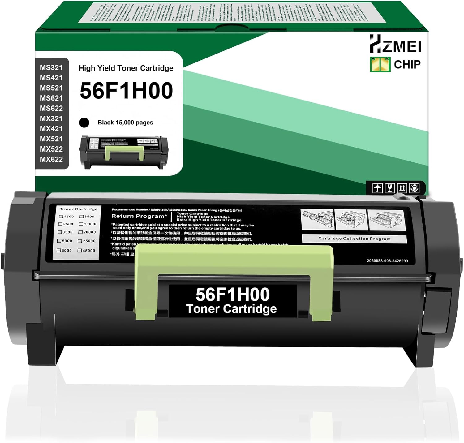 High Yield 56F1H00 Toner Cartridge Replacement for Lexmark 56F1H00 Black Toner Compatible with MS321 MS421 MS521 MS621 MS622 MX321 MX421 MX521 MX522 MX622 Series Printer